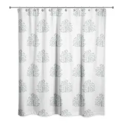 Blooming Bush Shower Curtain, 71" x 74" White