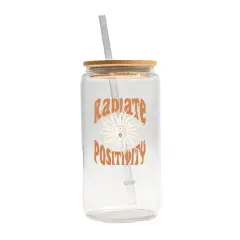 16oz. Radiate Positivity Glass Can Cup