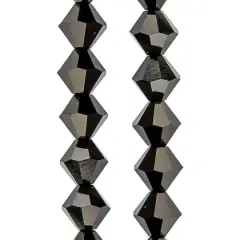 Preciosa Glass Crystal Bicone Beads, 6mm by Bead Landing&trade; Jet