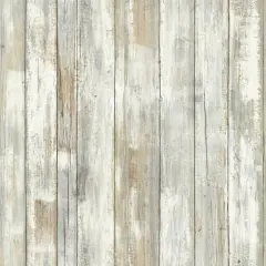 RoomMates Distressed Wood Tan Peel & Stick Wallpaper