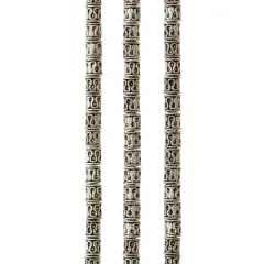 Sterling Silver Plated Snake Design Tube Beads, 6mm by Bead Landing&trade;