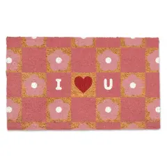 I Heart You Daisy Check Doormat