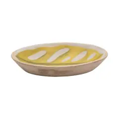 Hello Honey&reg; 12" Decorative Hand-Painted Mango Wood Leaf Bowl