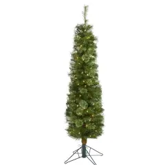 5ft. Pre-Lit Green Artificial Christmas Tree, Clear LED Lights