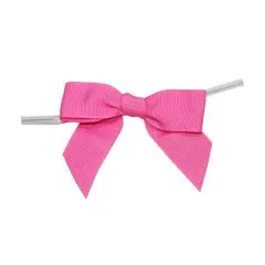 JAM Paper 2.5" Grosgrain Twist Tie Bows, 100ct. Hot Pink