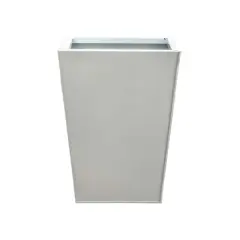 13" White Classic Square Metal Planter
