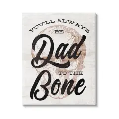 Stupell Industries Dad To The Bone Punny Skull Phrase Canvas Wall Art