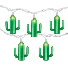 10ct. Green Cactus Patio String Light Set