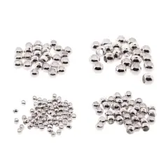 The Beadsmith&reg; Assorted Silver Plated Crimp Beads, 600ct.
