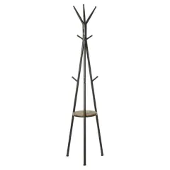 72" Gray Metal Modern Coat Rack