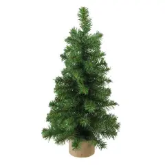15" Unlit Alpine Slim Artificial Christmas Tree with Wood Base