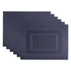 DII&reg; Vinyl Doubleframe Placemats, 6ct. Stonewash Blue