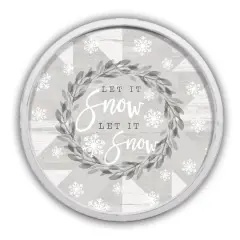 Let it Snow Let it Snow Round White Framed Print Wall Art