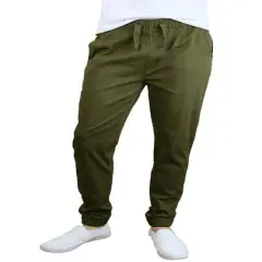 Galaxy By Harvic Slim Fit Basic Stretch Twill Men's Joggers Olive