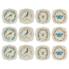 Hello Honey&reg; Painted Fauna & Scalloped Edge Stoneware Plate Set