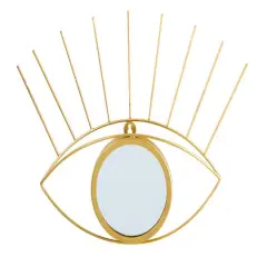 17" Gold Metal Glam Eye Wall Decor Accent Mirror