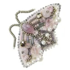 Crystal Art Beadwork kit for creating brooch Lilac butterfly