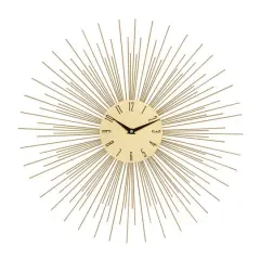 19" Gold Metal Contemporary Wall Clock