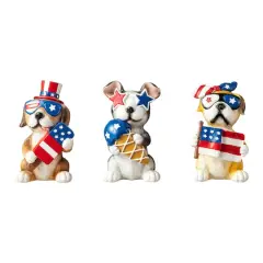 Glitzhome&reg; Patriotic Americana Dog Table D&eacute;cor Set