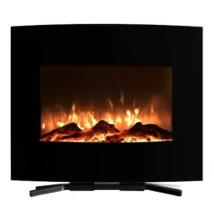 Hastings Home 25" Black Curved Electric Fireplace