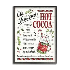 Stupell Industries Old Fashioned Hot Cocoa Recipe with Black Frame Wall Art