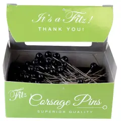 Fitz 2" Round-Head Corsage Pins, 144ct. Black