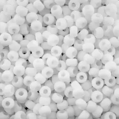John Bead 8/0 Miyuki Glass Seed Beads, 12g White Chalk Opaque Matte