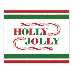 Holly Jolly Candy Cane 10x8 Tabletop Canvas