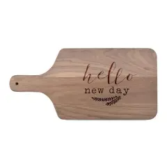 17" Hello New Day Walnut Paddle Cutting Board