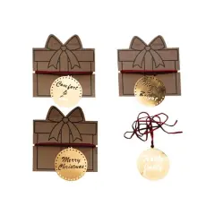 Hello Honey&reg; 3" Metal Gift Topper Set with Holiday Saying
