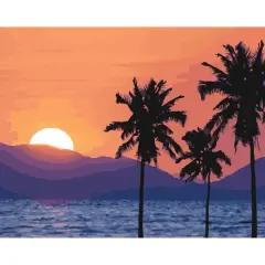 16" x 20" Beach Sunset Paint-by-Number Kit with Wood Display Hanger by Artist's Loft&reg;