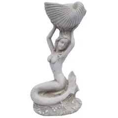 Santa's Workshop Antique White 23.5" Cold Cast Mermaid with Shell