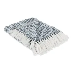 DII&reg; French Blue Arrowhead Woven Throw