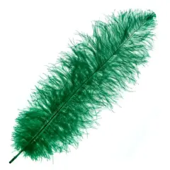 John Bead 11"-13" Ostrich Drab Feather Emerald