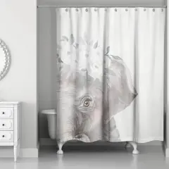 Sweet Floral Elephant 71" x 74" Shower Curtain