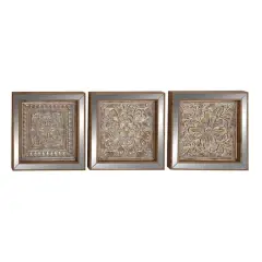 Brown & Silver Metal Glam Floral Wall D&eacute;cor Set