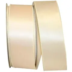 JAM Paper 2.5" x 50yd. Wired Satin Ribbon Ivory
