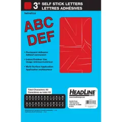Headline Sign&reg; Red Helvetica Capital Letters Vinyl Stickers, 3''