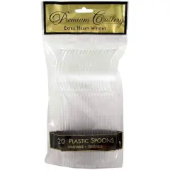 JAM Paper Clear Plastic Spoons, 20ct.