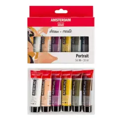 Amsterdam Standard Series 6 Color Portrait Acrylic Paint Set