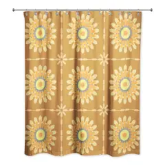 Mandalas Shower Curtain Orange