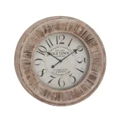 Brown Vintage Wood Wall Clock