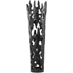 31" Contemporary Aluminum Melting Drip Vase Black