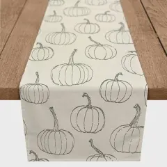 72'' White Pumpkin Pattern Cotton Twill Runner