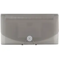 JAM Paper 13 Pocket Plastic Accordion FolderSmoke Gray