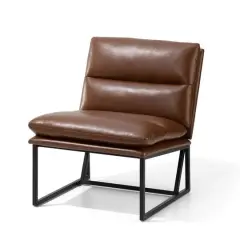 Glitzhome&reg; Modern Thick Leatherette Accent Chair Coffee