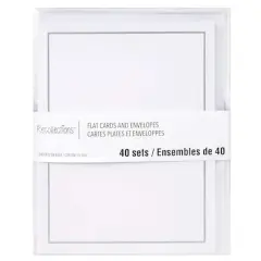 Silver Border Flat Cards & Envelopes by Recollections&trade;, 4.25" x 5.5"