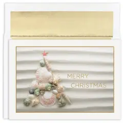 JAM Paper Shell Christmas Cards & Envelopes Set
