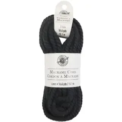 Macram&eacute; Cotton Cord by Loops & Threads&reg;, 50ft. Black