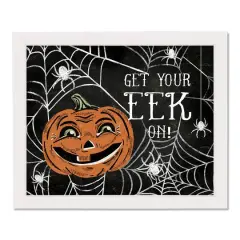 Get Your Eek on White Framed Canvas Wall Art